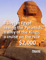 Included: Roundtrip flights to Cairo from the USA, Domestic flights between Cairo, Luxor, Aswan and back to Cairo, 4 nights in Cairo at the Hilton, 4 nights on a Nile aboard a luxury cruise ship, all meals.